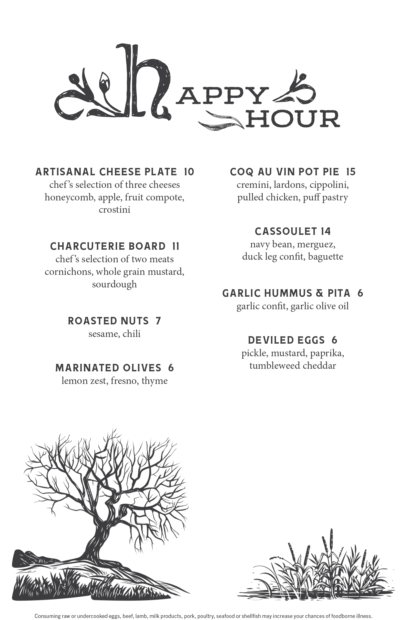 Rat's Restaurant Happy Hour Menu