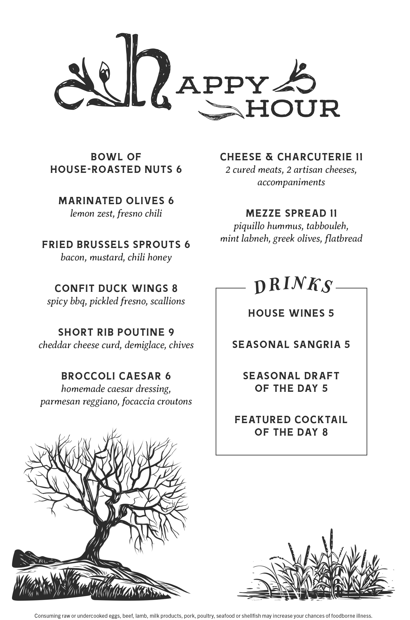 Rat's Happy Hour Menu